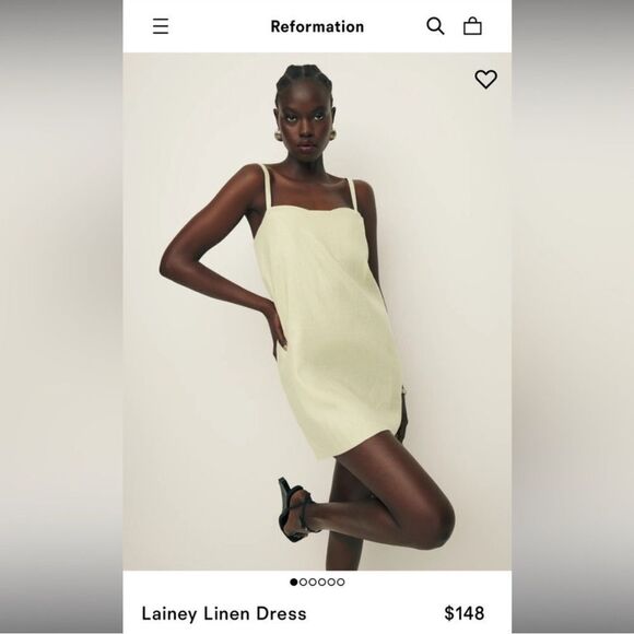 NWT Reformation Lainey Linen Dress in Dried Herbs - Picture 5 of 8